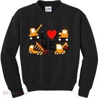 Construction Dump Truck Valentine's Day Of Lover Kids Sweatshirt thumb 0