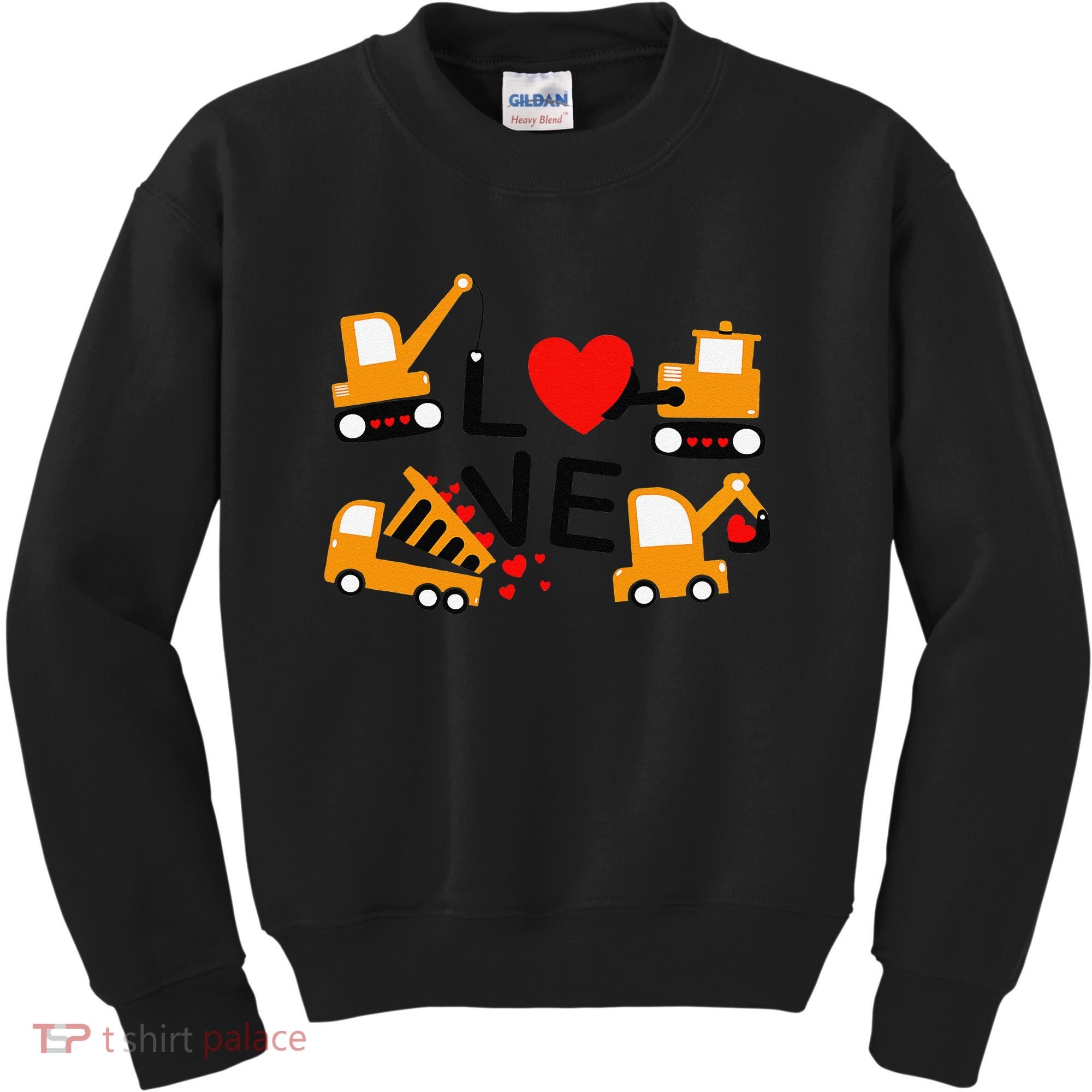 Construction Dump Truck Valentine's Day Of Lover Kids Sweatshirt