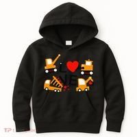 Construction Dump Truck Valentine's Day Of Lover Kids Hoodie thumb 0