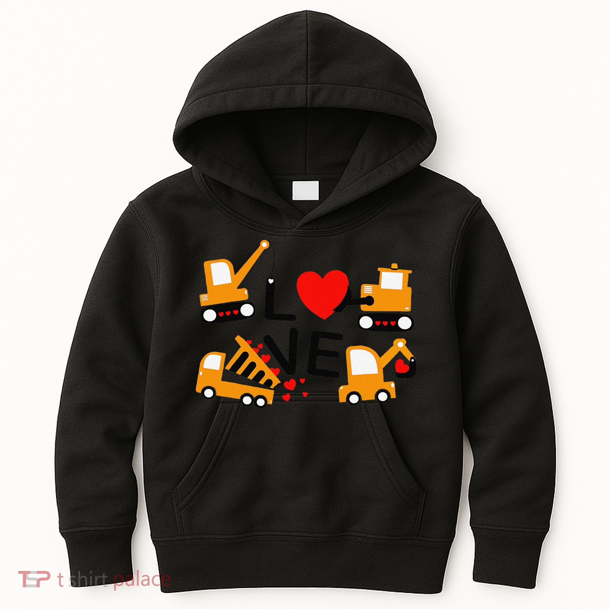 Construction Dump Truck Valentine's Day Of Lover Kids Hoodie