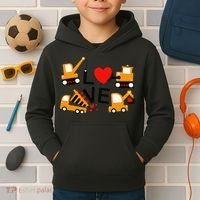 Construction Dump Truck Valentine's Day Of Lover Kids Hoodie thumb 2