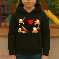 Construction Dump Truck Valentine's Day Of Lover Kids Hoodie thumb 3