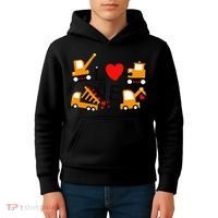 Construction Dump Truck Valentine's Day Of Lover Kids Hoodie thumb 4