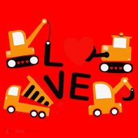 Construction Dump Truck Valentine's Day Of Lover Santa Hat thumb 1