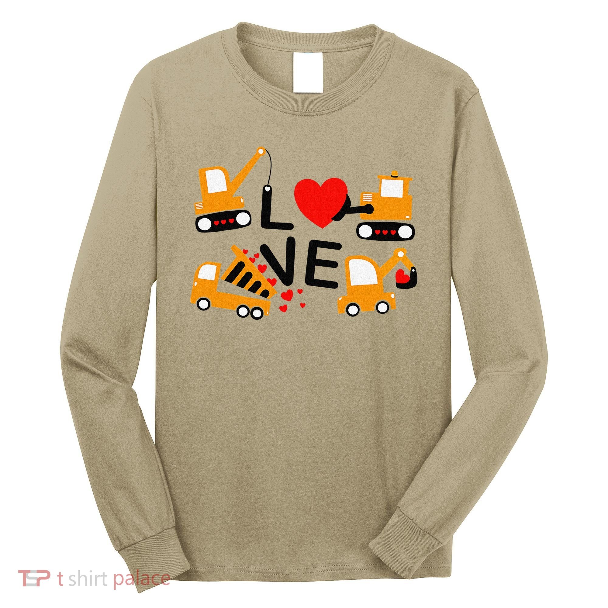 Construction Dump Truck Valentine's Day Of Lover Long Sleeve Shirt