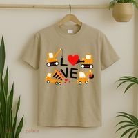 Construction Dump Truck Valentine's Day Of Lover T-Shirt thumb 2