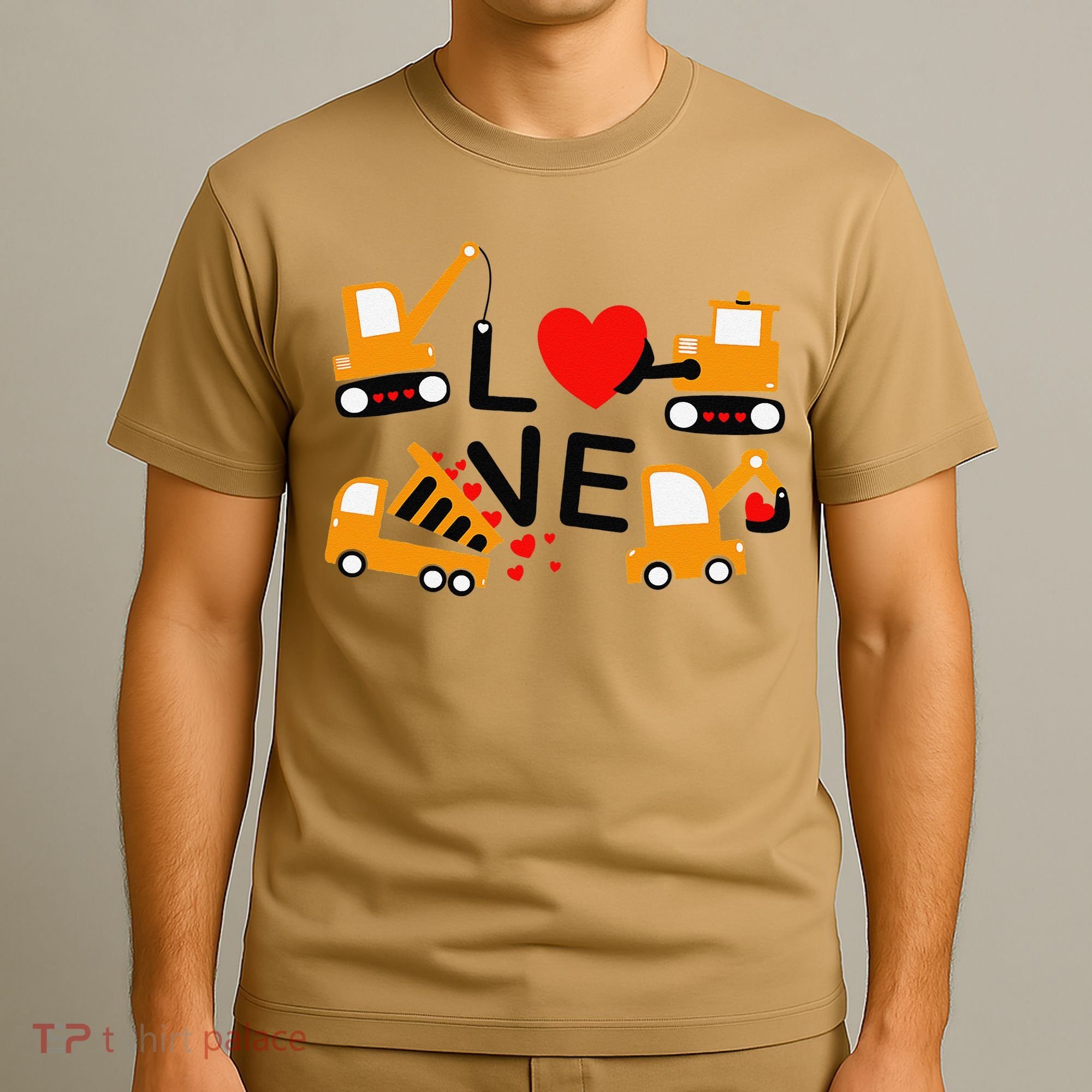 Construction Dump Truck Valentine's Day Of Lover T-Shirt