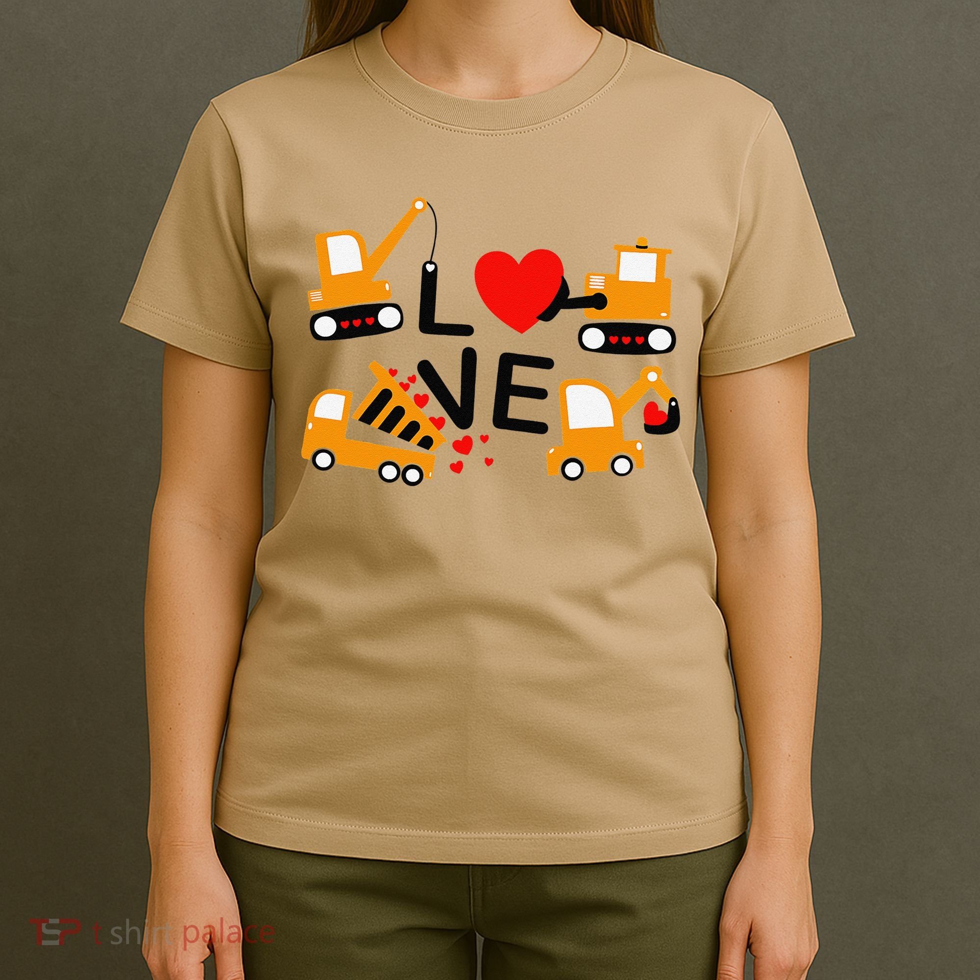 Construction Dump Truck Valentine's Day Of Lover T-Shirt