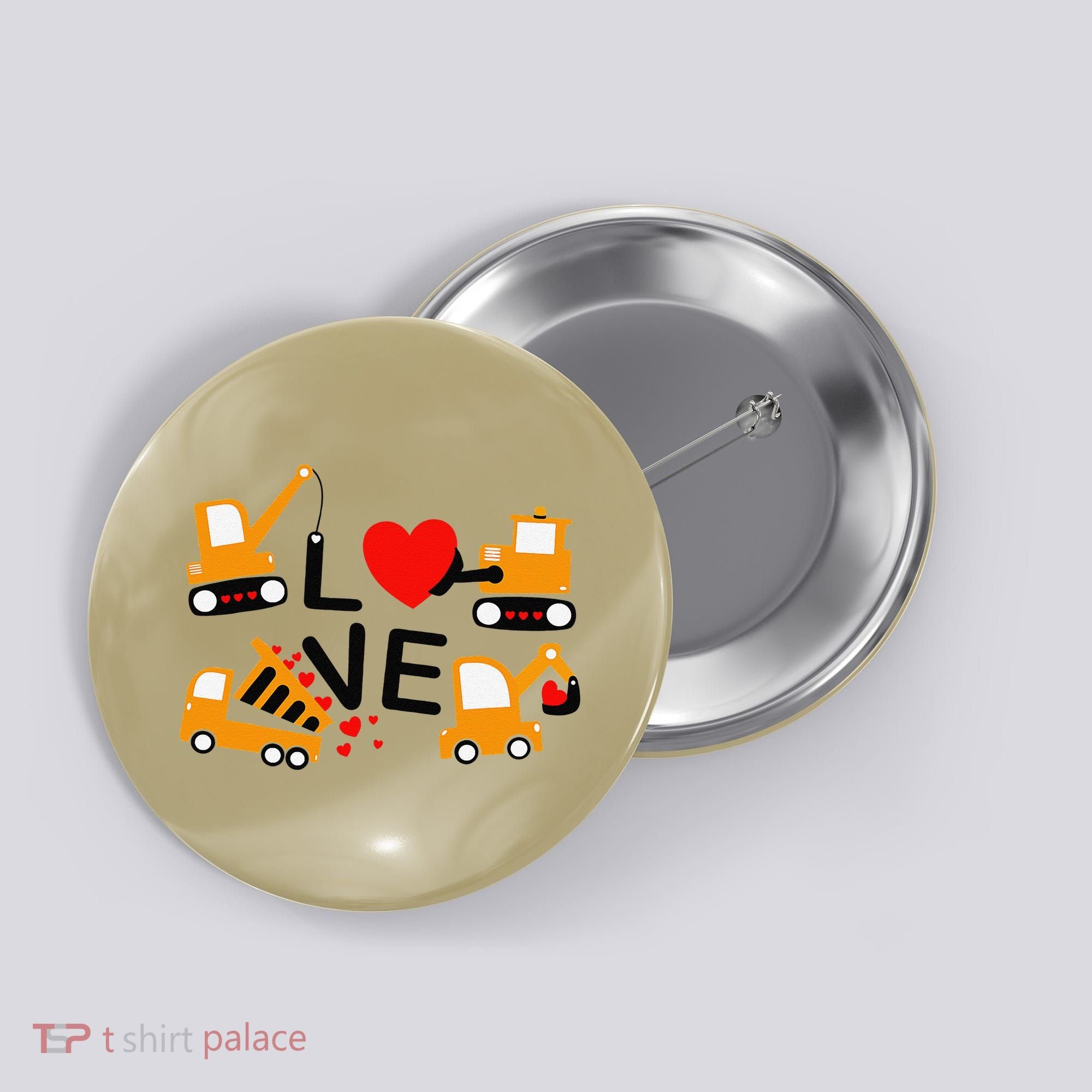 Construction Dump Truck Valentine's Day Of Lover Button