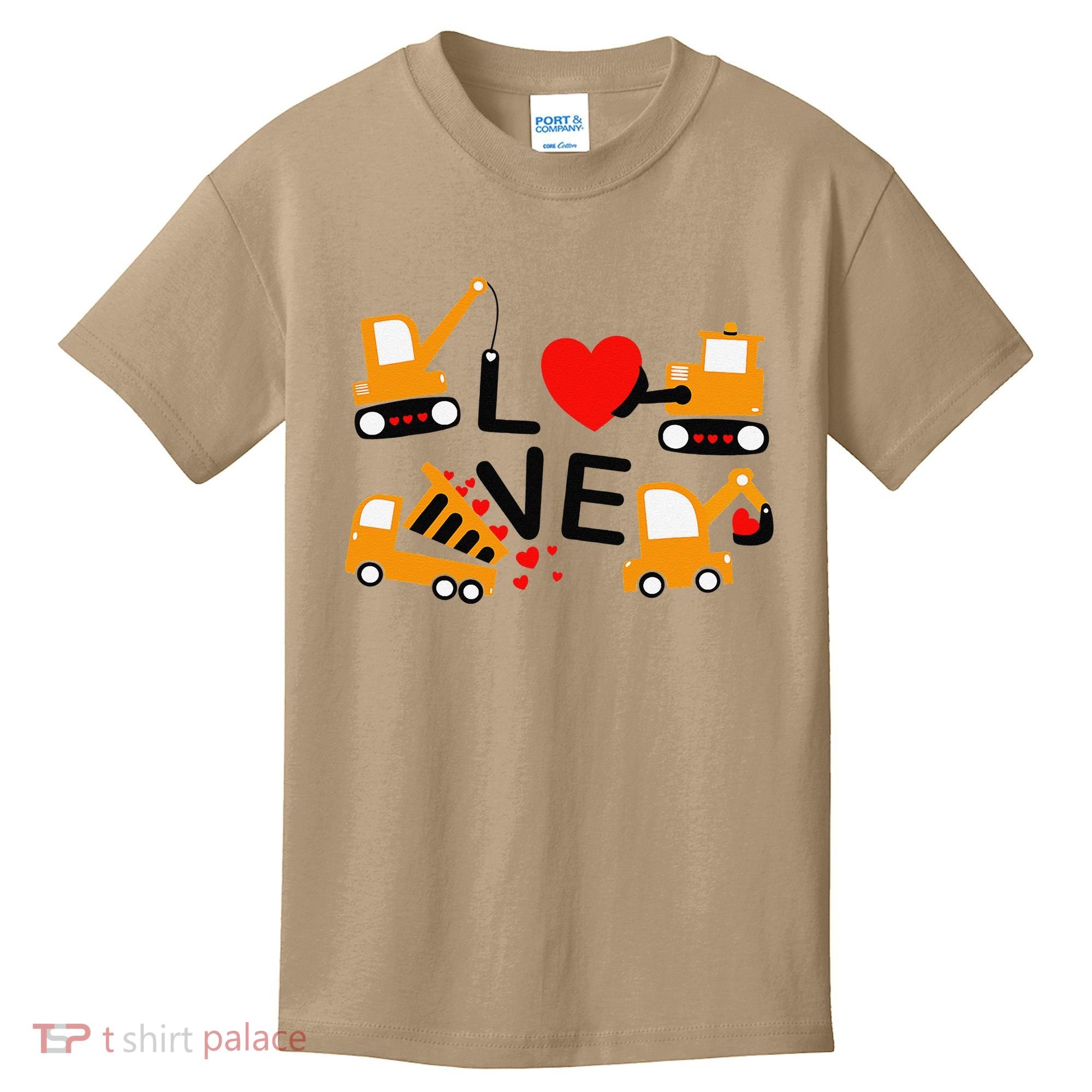 Construction Dump Truck Valentine's Day Of Lover Kids T-Shirt