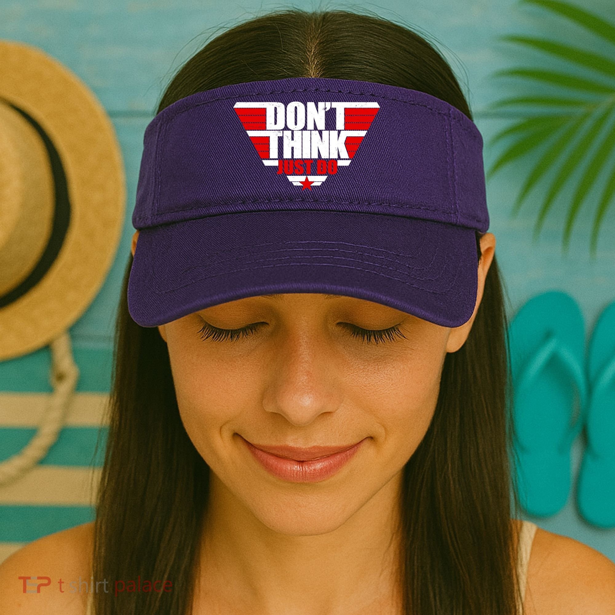 Cool Don't Think Just Do Logo Visor