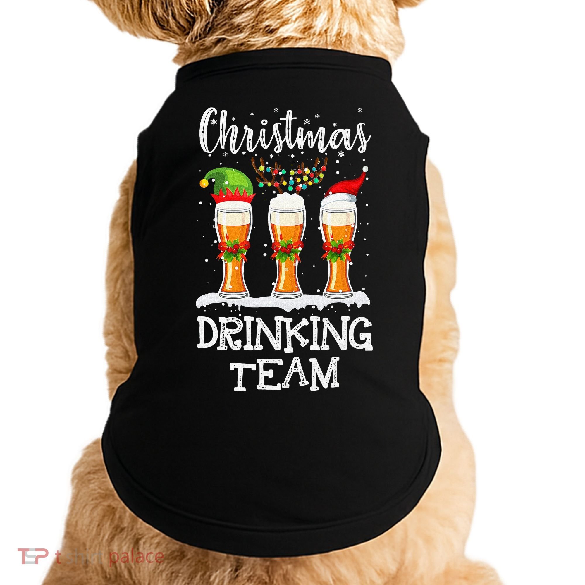 Christmas Drinking Team Holiday Season Xmas Beer Lover Doggie Tank
