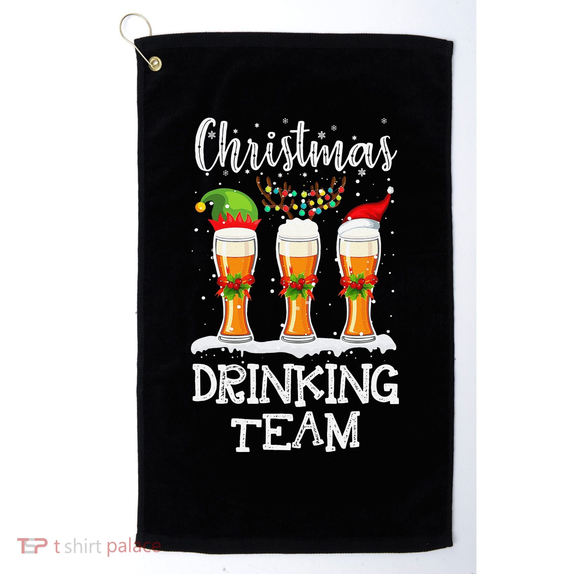 Christmas Drinking Team Holiday Season Xmas Beer Lover Golf Towel