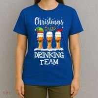Christmas Drinking Team Holiday Season Xmas Beer Lover T-Shirt thumb 4
