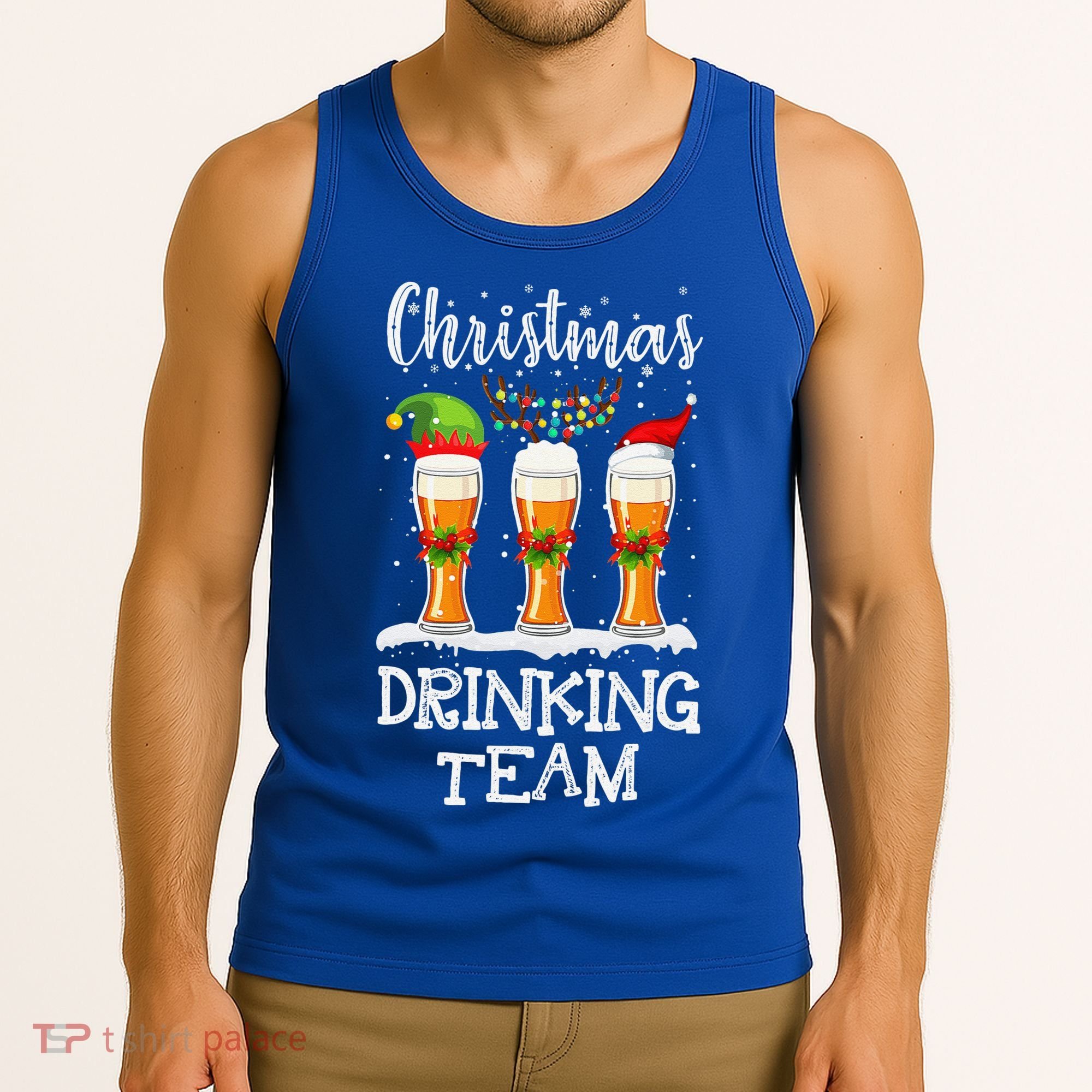 Christmas Drinking Team Holiday Season Xmas Beer Lover Tank Top