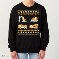 Construction Dump Trucks Bulldozer Ugly Christmas Sweater Women's Sweatshirt thumb 0