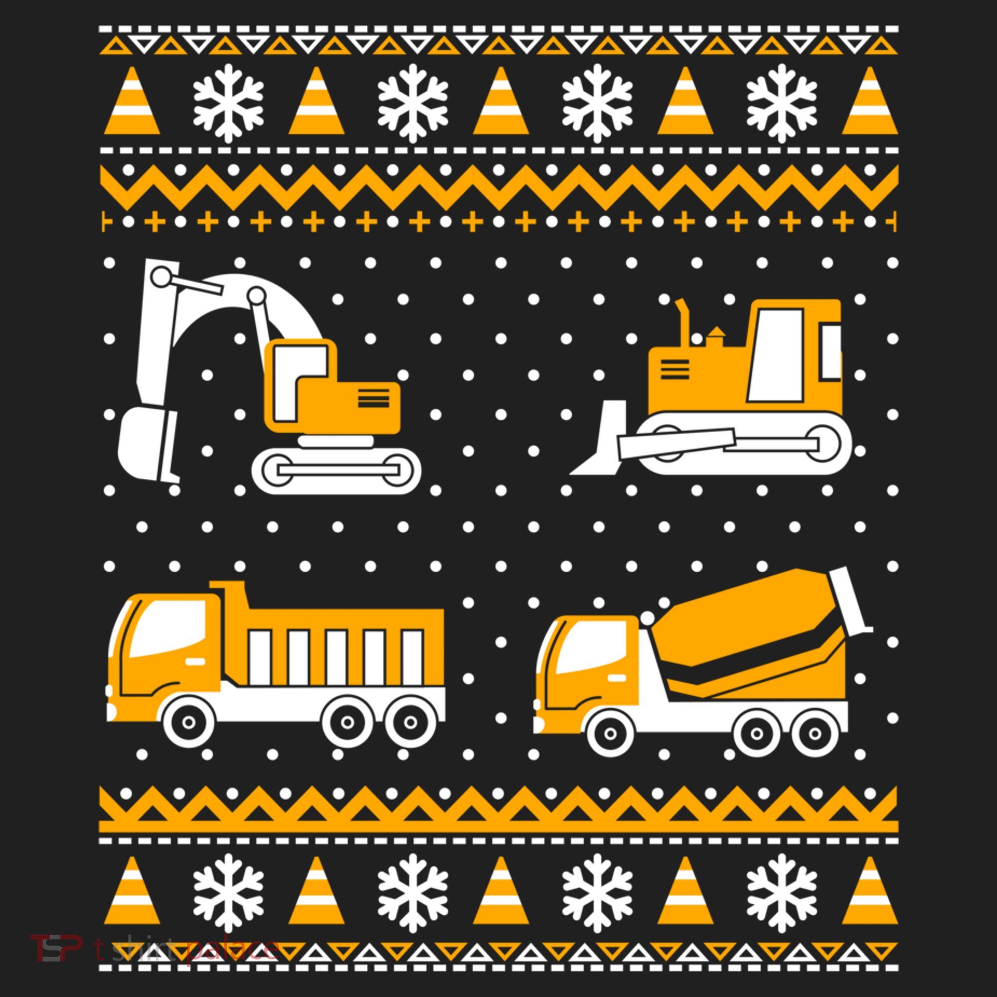 Construction Dump Trucks Bulldozer Ugly Christmas Sweater Women's Sweatshirt