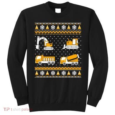 Construction Dump Trucks Bulldozer Ugly Christmas Sweater Sweatshirt