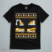 Construction Dump Trucks Bulldozer Ugly Christmas Sweater T-Shirt thumb 5