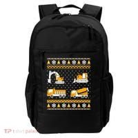 Construction Dump Trucks Bulldozer Ugly Christmas Sweater Backpack thumb 0