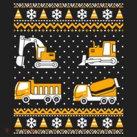 Construction Dump Trucks Bulldozer Ugly Christmas Sweater Beanie thumb 2