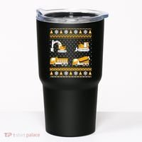 Construction Dump Trucks Bulldozer Ugly Christmas Sweater Tumbler thumb 0