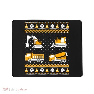 Construction Dump Trucks Bulldozer Ugly Christmas Sweater Mousepad