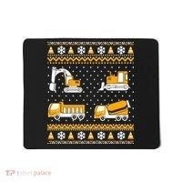 Construction Dump Trucks Bulldozer Ugly Christmas Sweater Mousepad thumb 0