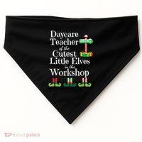 Cute Daycare Teacher Christmas Teach Cutest Elves Workshop USA-Made Doggie Bandana thumb 0