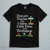 Cute Daycare Teacher Christmas Teach Cutest Elves Workshop T-Shirt thumb 5