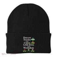 Cute Daycare Teacher Christmas Teach Cutest Elves Workshop Beanie thumb 0