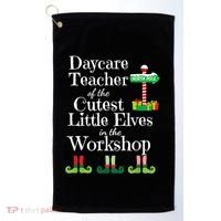 Cute Daycare Teacher Christmas Teach Cutest Elves Workshop Golf Towel thumb 0