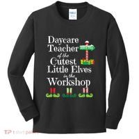 Cute Daycare Teacher Christmas Teach Cutest Elves Workshop Kids Long Sleeve Shirt thumb 0