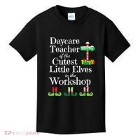 Cute Daycare Teacher Christmas Teach Cutest Elves Workshop Kids T-Shirt thumb 0