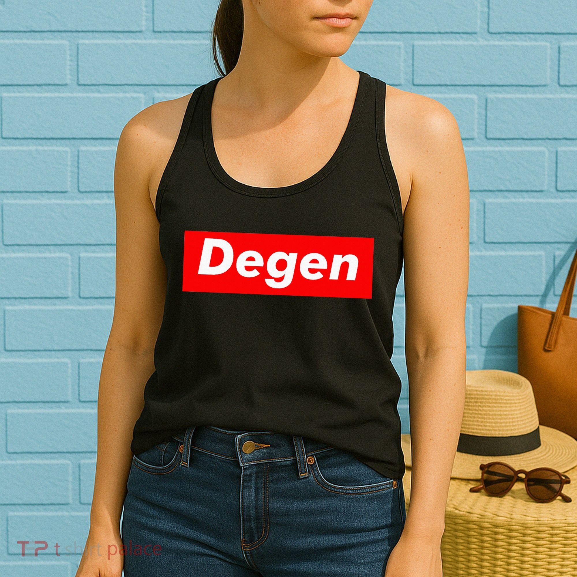 Cryptocurrency Day Trader Gifts Degen Crypto Women's Tank Top