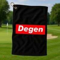 Cryptocurrency Day Trader Gifts Degen Crypto Golf Towel thumb 1
