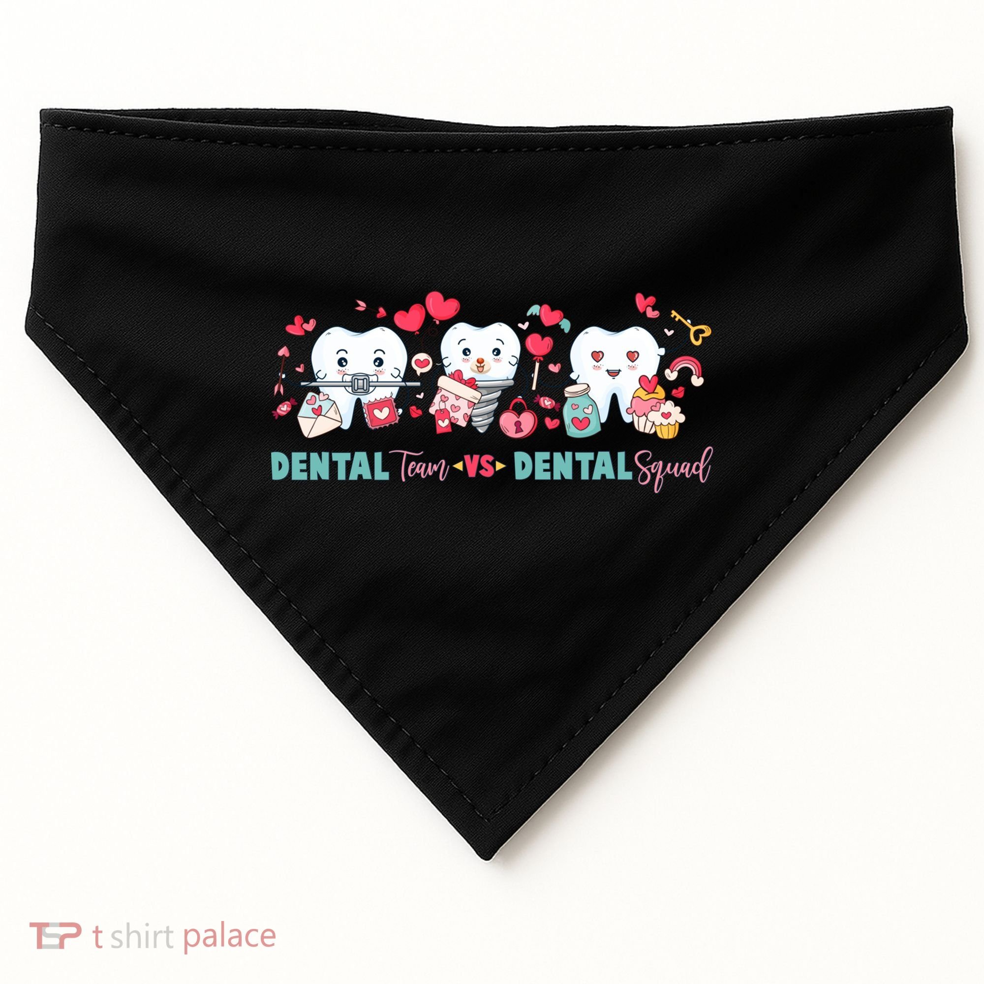 Cute Dental Team VS Dental Squad USA-Made Doggie Bandana