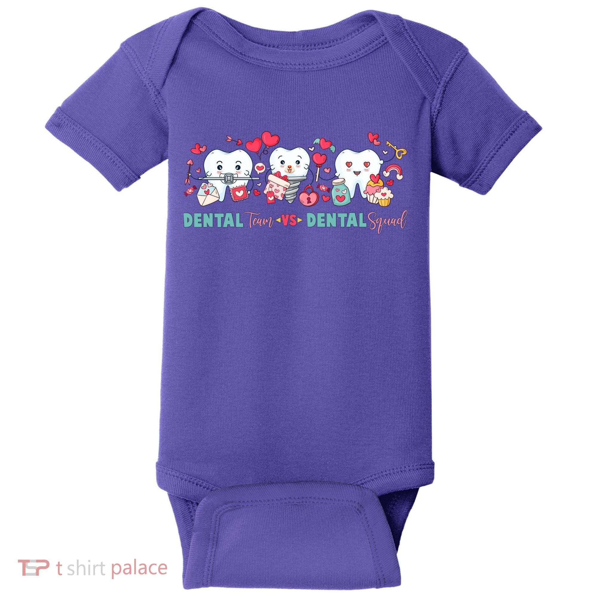Cute Dental Team VS Dental Squad Baby Bodysuit
