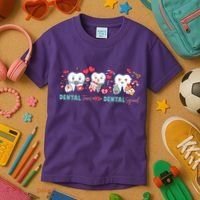 Cute Dental Team VS Dental Squad Kids T-Shirt thumb 3