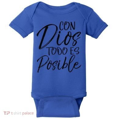 Con Dios Todo Es Posible Spanish Espanol Christian Baby Bodysuit