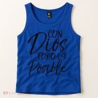 Con Dios Todo Es Posible Spanish Espanol Christian Tank Top thumb 2