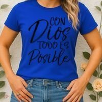 Con Dios Todo Es Posible Spanish Espanol Christian Women's T-Shirt thumb 2