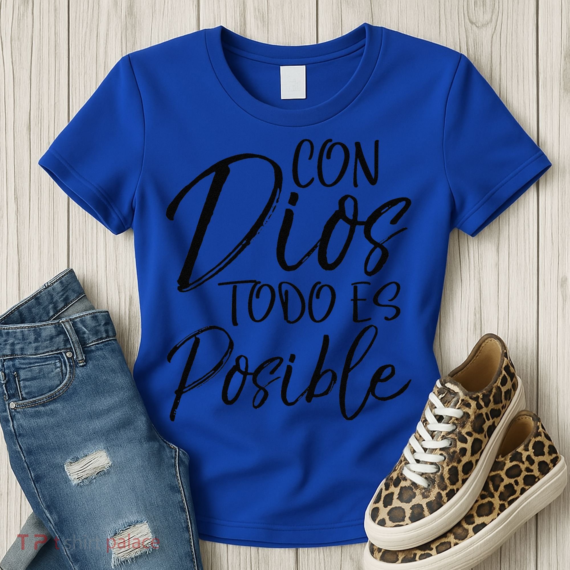 Con Dios Todo Es Posible Spanish Espanol Christian Women's T-Shirt