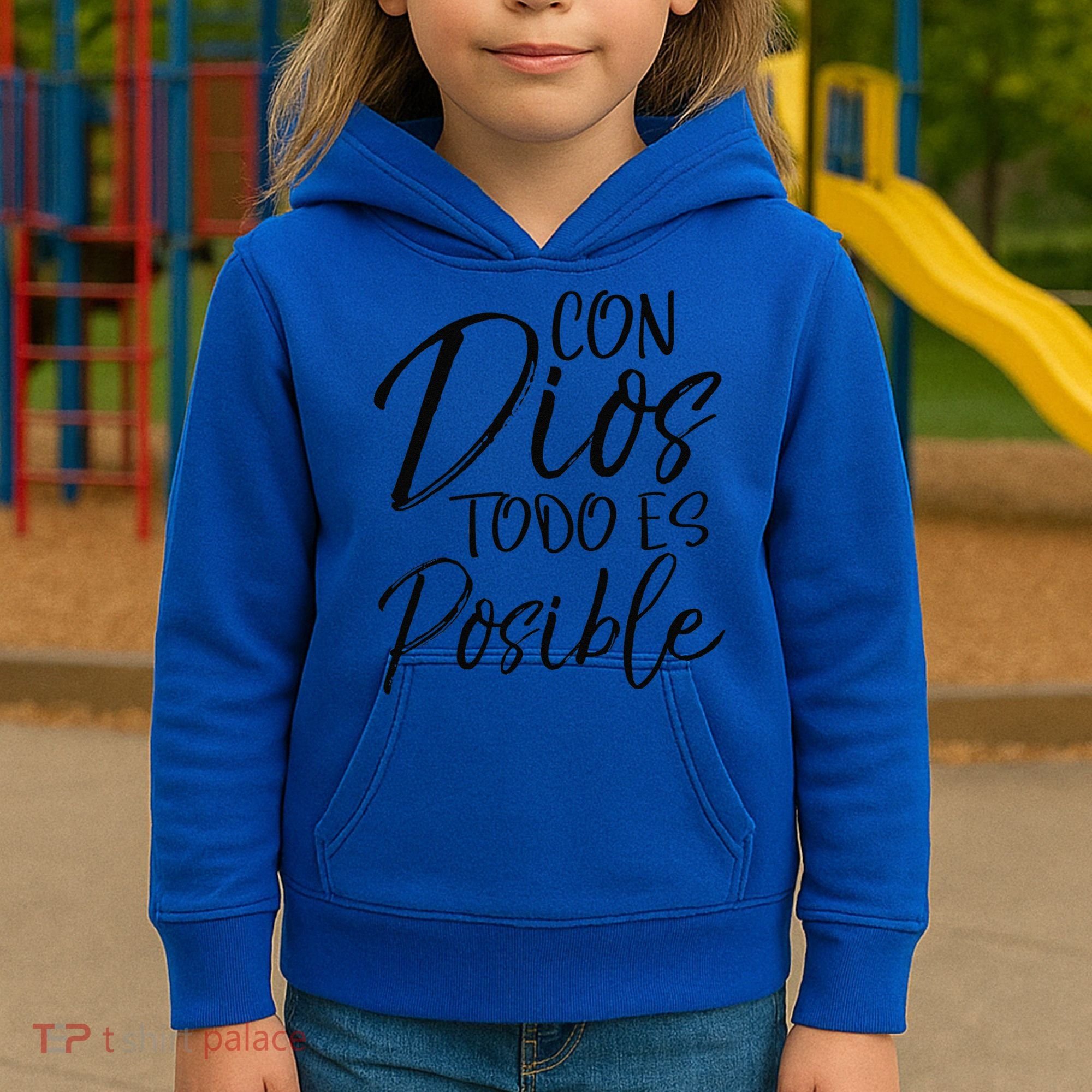 Con Dios Todo Es Posible Spanish Espanol Christian Kids Hoodie