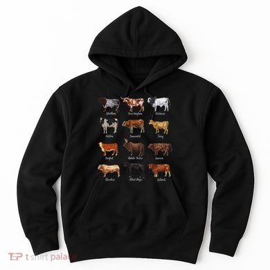 Cattle Drawings Types Of Cows Hoodie