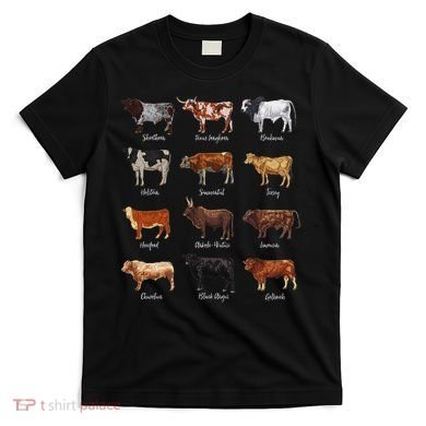 Cattle Drawings Types Of Cows T-Shirt