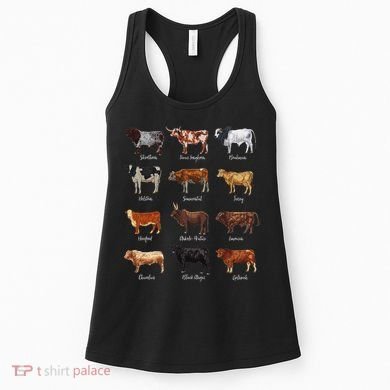 Cattle Drawings Types Of Cows Women's Tank Top