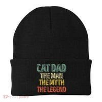 Cat Dad The The Myth The Legend Great Gift FatherS Day Gift Beanie thumb 0