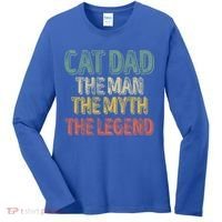 Cat Dad The The Myth The Legend Great Gift FatherS Day Gift Women's Long Sleeve Shirt thumb 0