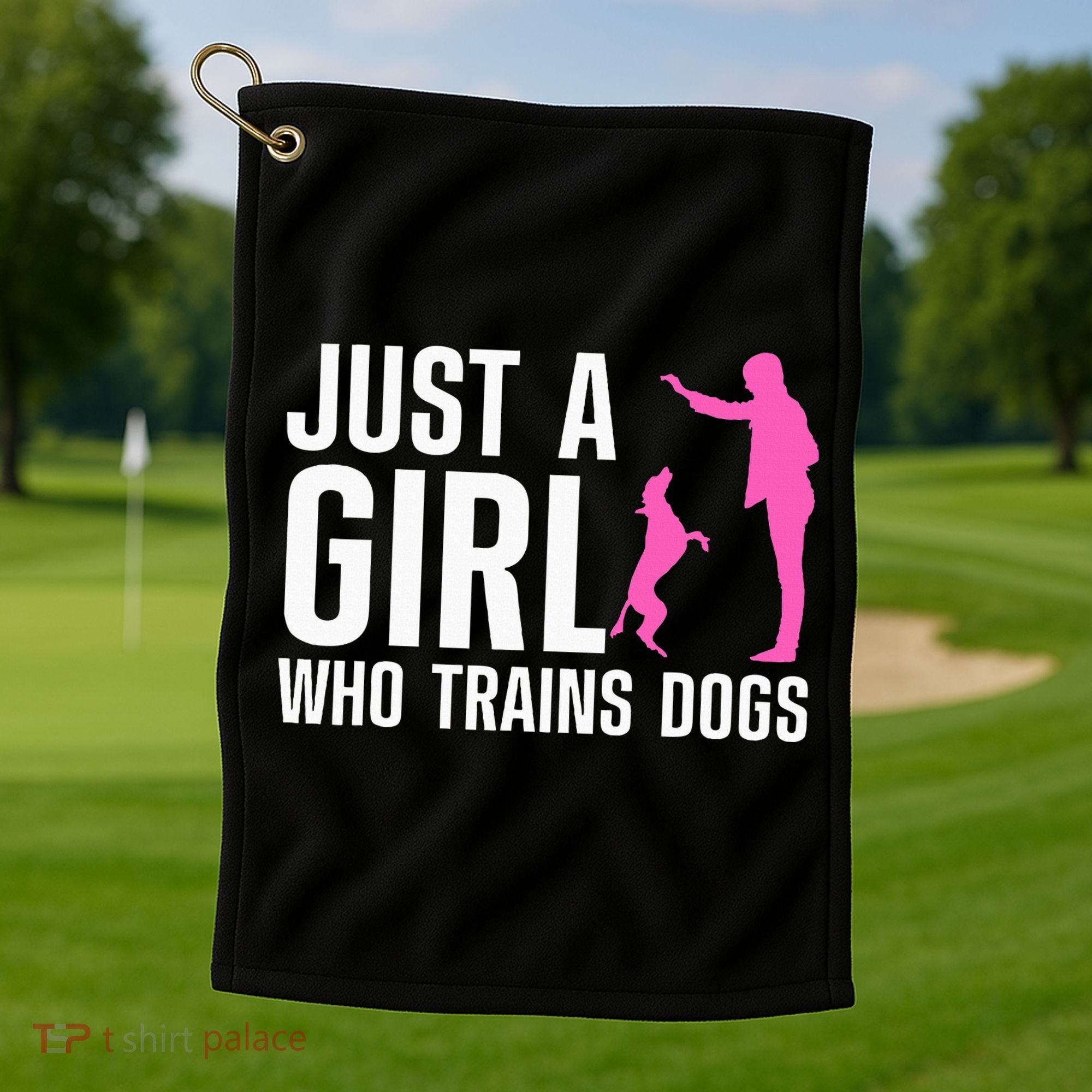 Cute Dog Trainer For Training Dog Lover Owner Golf Towel